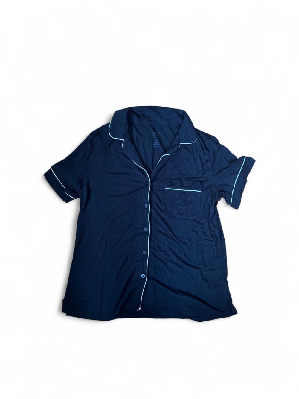 Auden Black Short-Sleeve Button Pajama Top